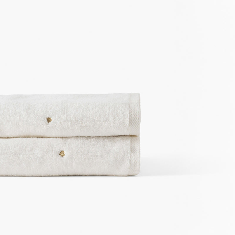 Drap de bain coton Zéphire ivoire coeur